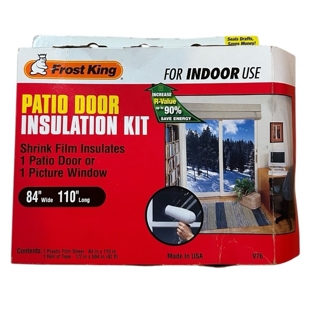 Frost King Patio Door Insulation Kit Shrink 84x110 Film Indoor Window Insulation